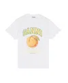 Ganni Basic Jersey Peach Relaxed T-shirt In White