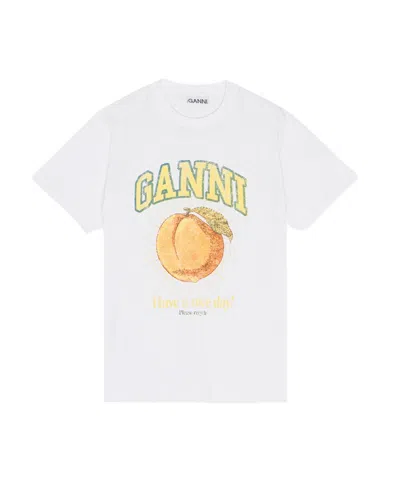 GANNI GANNI LOGO-PRINTED CREWNECK T-SHIRT