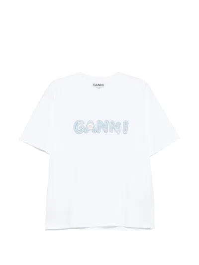 Ganni Relaxed-fit T-shirt In White