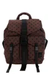Ganni Brown Re-tech Printed Nylon Backpack In Brown