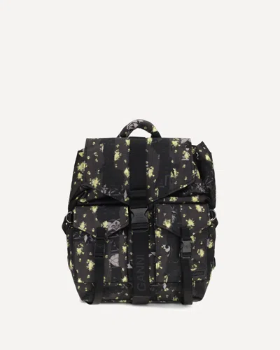 Ganni Re-tech Nylon Print Backpack In Multi
