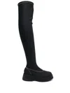 Ganni Retro Flatform Over-the-knee Sockboots In Black In Black
