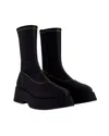 Ganni Retro Flatform Ankle Boots -  - Synthetic - Black In Black