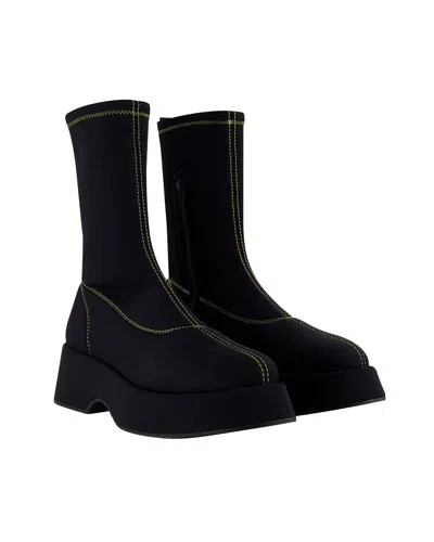 Ganni Retro Flatform Ankle Boots -  - Synthetic - Black