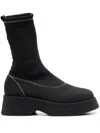 Ganni Black Polyamide Blend Back Ankle Boots In Black