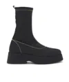 Ganni Black Polyamide Blend Back Ankle Boots In Black