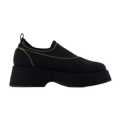Ganni Retro Flatform Loafers In Black