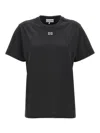 Ganni Womens Phantom Crystal-embellished Organic-cotton T-shirt In Black