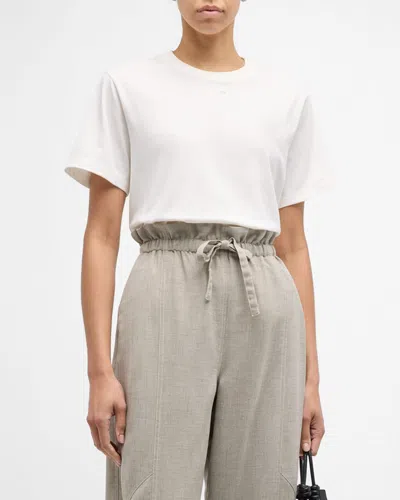 Ganni Rhinestone Relaxed T-shirt In Egret