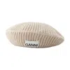 Ganni Rib Beret In Neutral