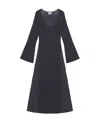 Ganni Sparkle Rib Knit Long Sleeve Maxi Dress In Black