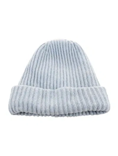 Pre-owned Ganni Rib Knit Beanie In Blue