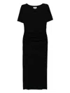 Ganni Black Soft Cotton Rib Dress