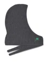 Ganni Future Wool Knit Balaclava With Ear Coverage In Gray