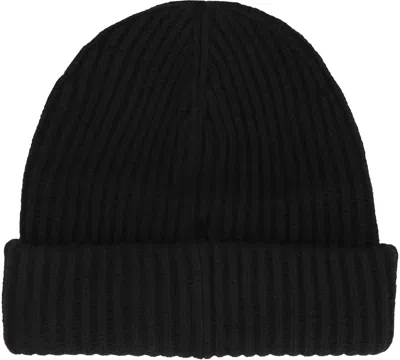 Ganni Ribbed Knit Beanie In Black