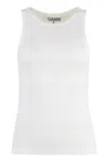 GANNI GANNI RIBBED SLEEVELESS TANK TOP