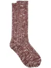 Ganni Ribbed Socks In Brown