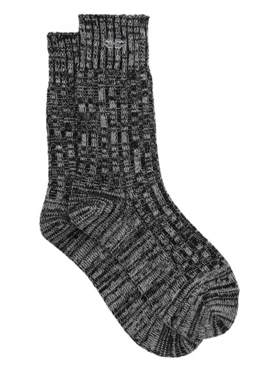 Ganni Ribbed Socks In Gold
