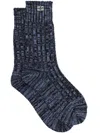 Ganni Ribbed Socks In Grey