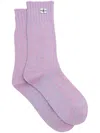 Ganni Wool-blend Ribbed Socks In Pink