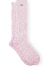 Ganni Ribbed Socks In Pink