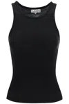 Ganni 'tank Top With Rhinestone Logo In Black