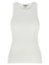 Ganni Soft Cotton Rib Tank Top In White