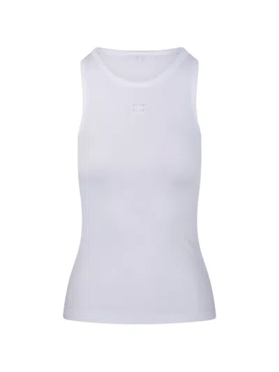 Ganni Women Logo Embroidery Tank Top In White