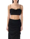 Ganni Bow-detailed Crepe Bra Top In Black