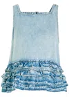Ganni Ruffle Strap Back Sleeveless Top