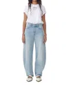 Ganni Rigid Stary Jeans In Light Blue Vintage In Multi