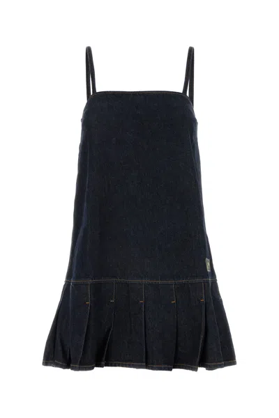 GANNI GANNI DARK BLUE DENIM MINI DRESS