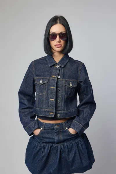 Ganni Rinse Jacket In Blue
