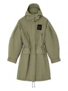 Ganni Military Green Nylon Down Jacket In Green
