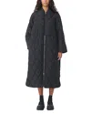 Ganni Quilted Recycled Ripstop Maxi Coat In Black