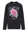Ganni Long Sleeve T-shirt With Print In Grey