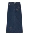 GANNI DENIM ROSE MAXI SKIRT