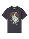 Ganni Organic Cotton Floral Graphic T-shirt In Blue