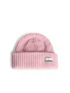 Ganni Rose Wool Beanie In Pink