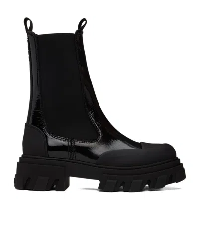 GANNI GANNI PATENT FINISH CHELSEA BOOTS