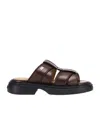 Ganni Round Head Slippers In Black