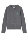 Ganni Future Knit Cardigan Crewneck In Gray