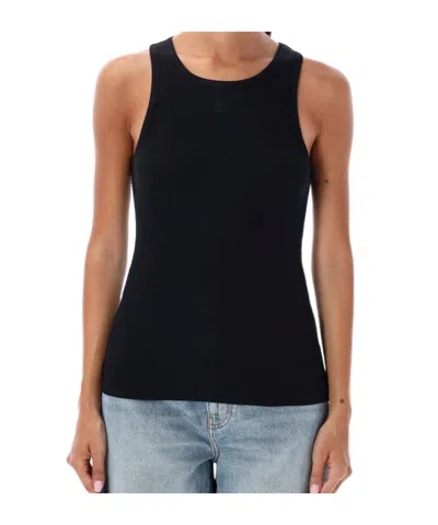 Ganni Round Neck Sleeveless Vest In Blue