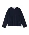 Ganni Boiled Wool Sweater, Cardigans Blue In Black