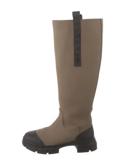 Pre-owned Ganni Rubber Boots In Brown