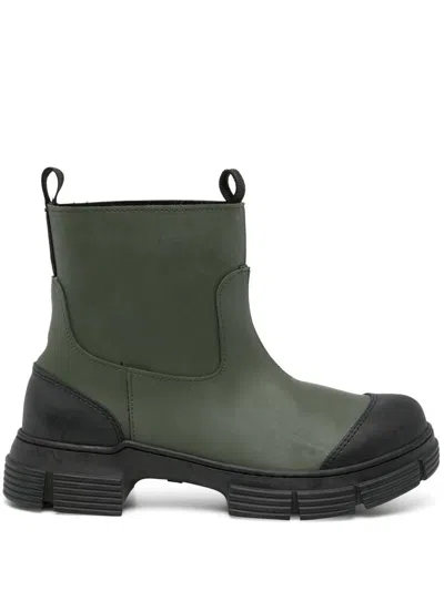 Ganni Rubber Boots Shoes In Green