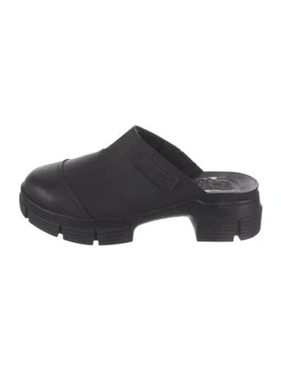 Pre-owned Ganni Rubber Mules In Black