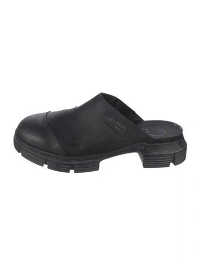 Pre-owned Ganni Rubber Mules In Black