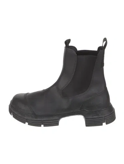 Pre-owned Ganni Rubber Rain Boots In Black
