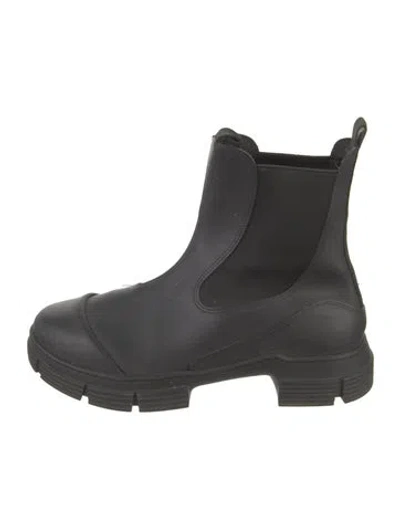Pre-owned Ganni Rubber Rain Boots In Black
